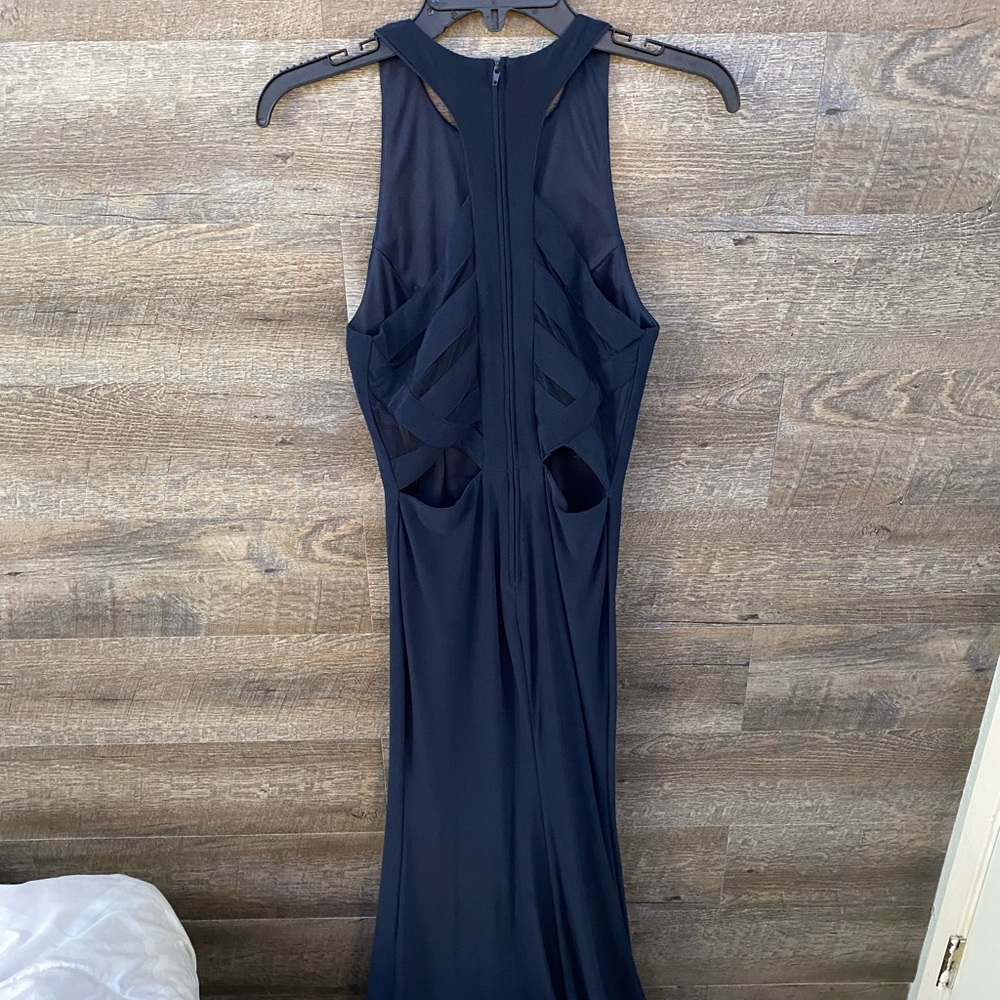 navy blue prom dress